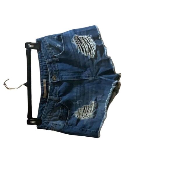 Highway Jeans High-Rise Distressed Cuffed Denim Shorts Blue Women Size 30​ - Picture 1 of 3